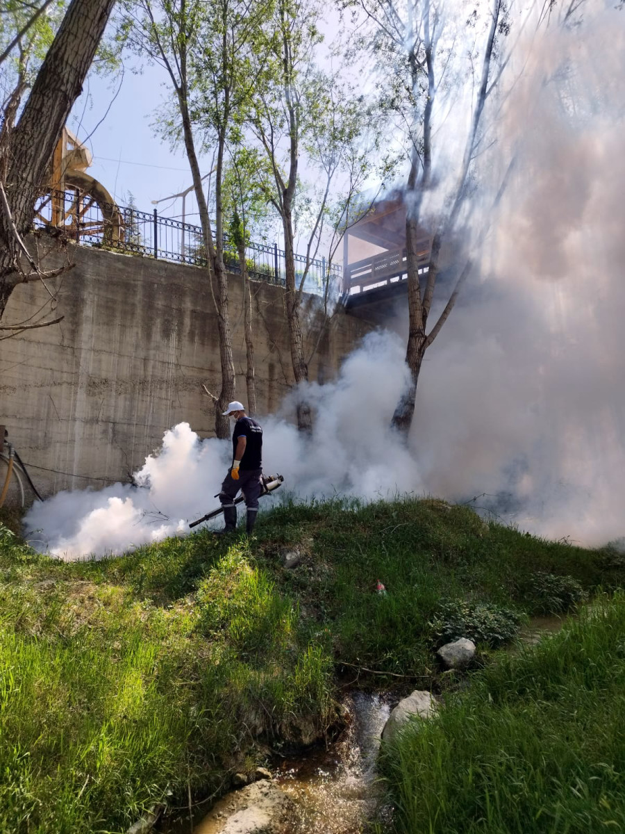 Burdur Belediyesi Larva İlaçlama mücadelesi devam ediyor 